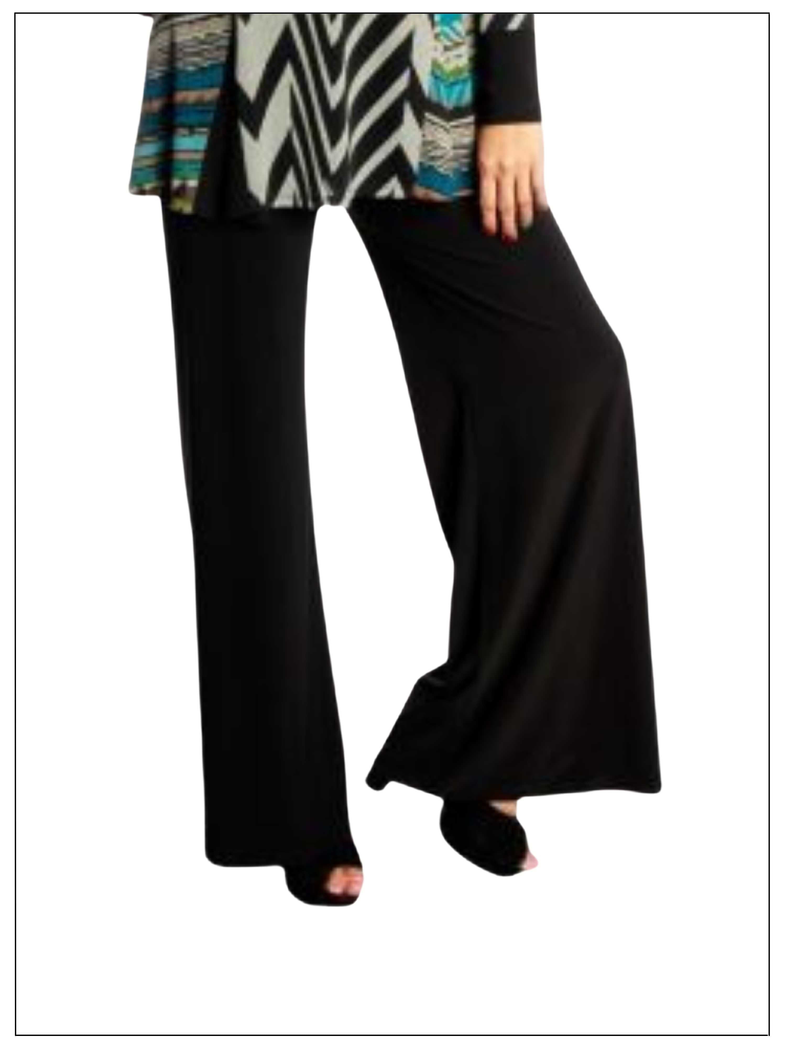 FASHQUE - Palazzo Pant with Fold over Waistband- P098