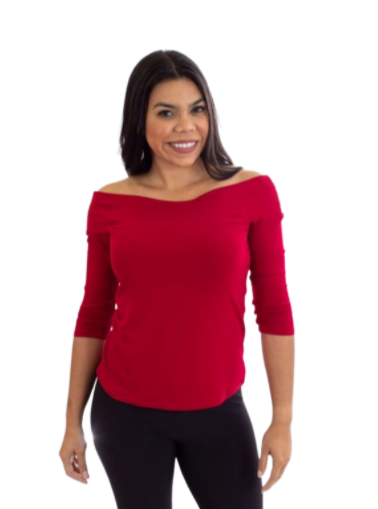 Off Shoulder top with 3/4 Sleeves - T495 SALE