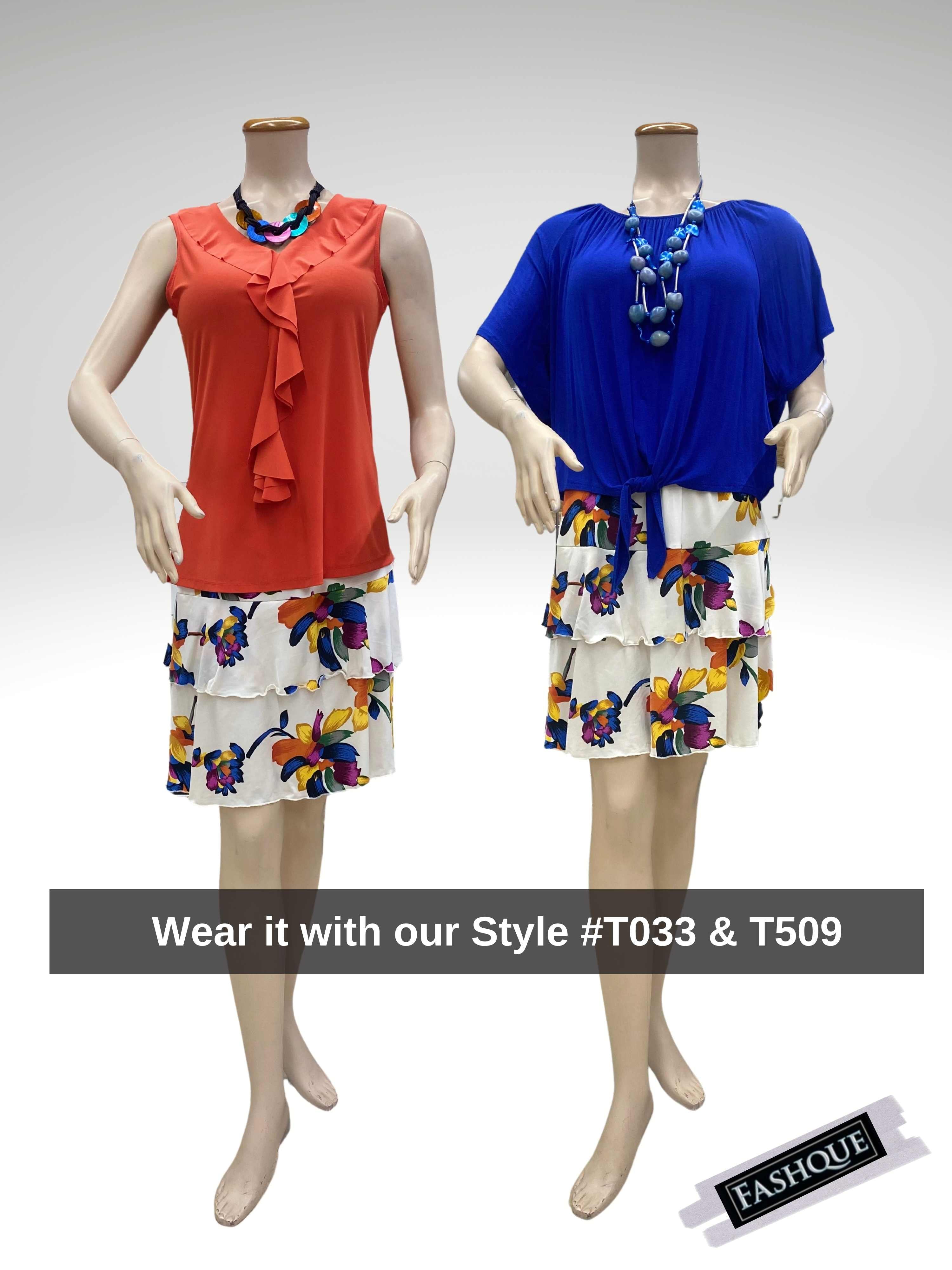 3 Tier PRINTED SKORT with the Ruffle in the center - SH001