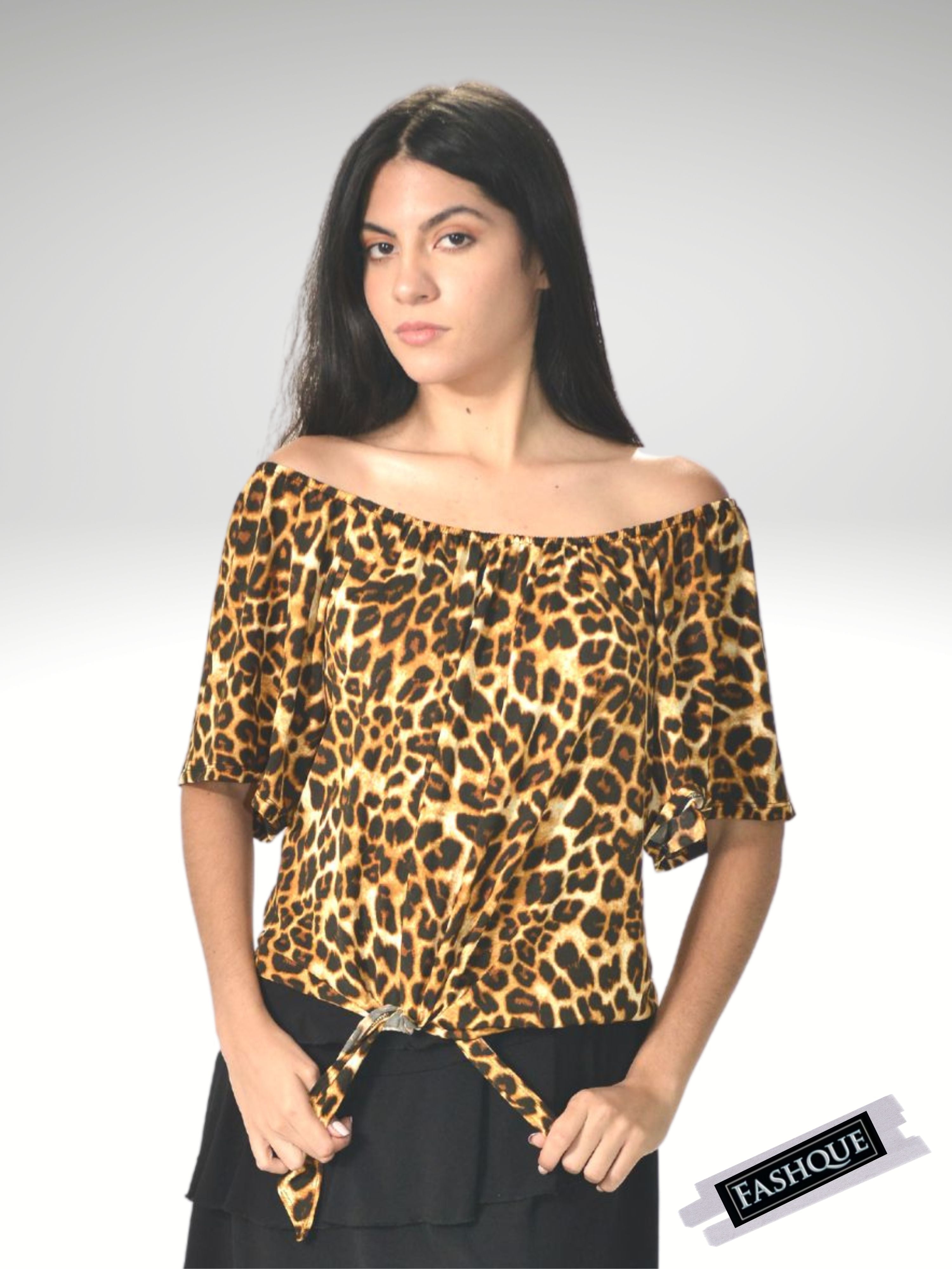 FASHQUE - Asymmetrical OFF Shoulder top with a knot detail - T509