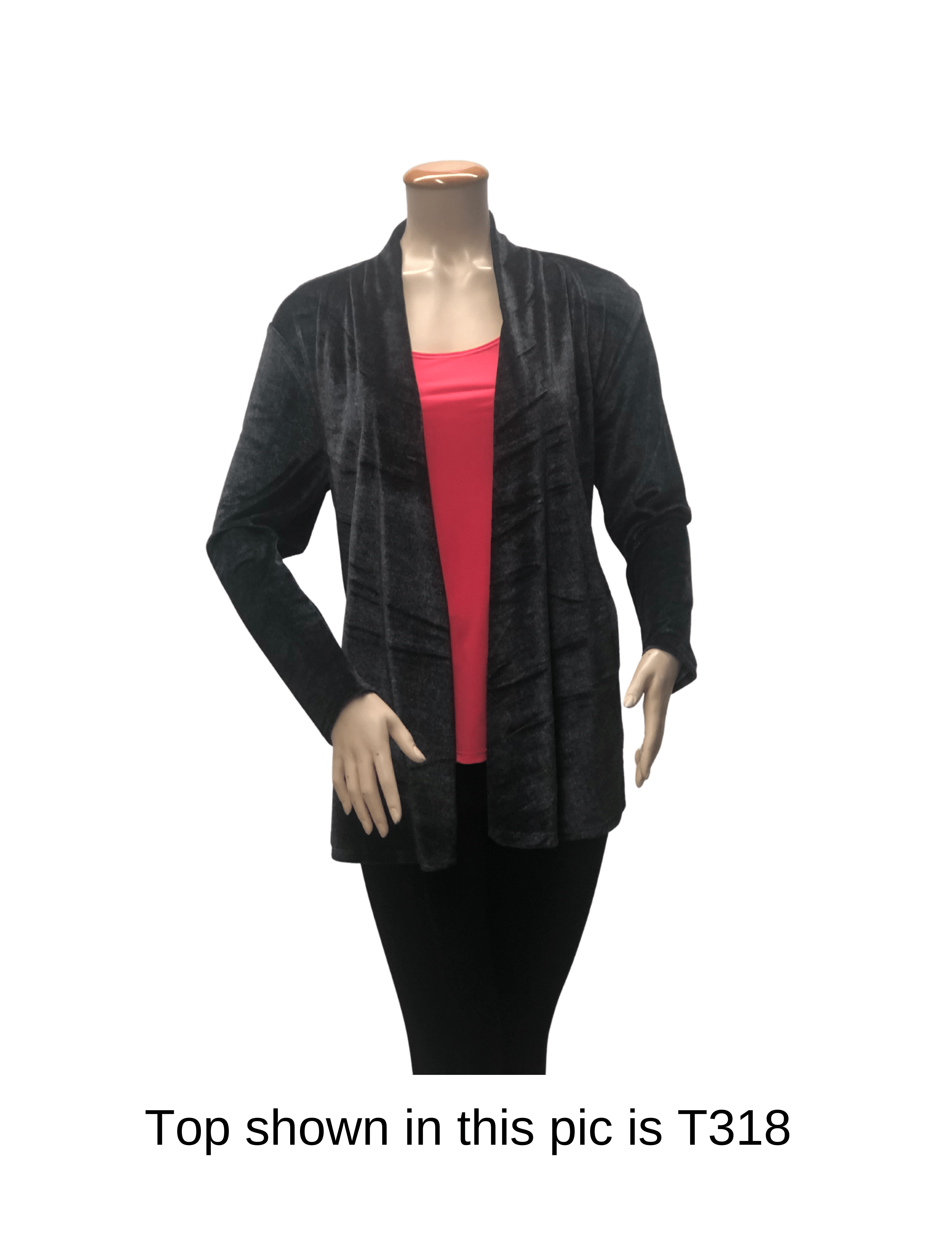 FASHQUE - Solid Open Front Long Full Sleeve Cardigan - T613